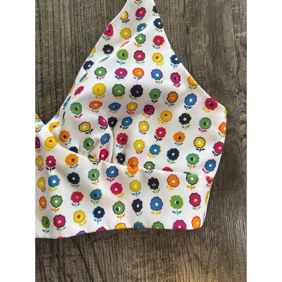 Y2K XOXO Halter Top Large (Runs Small) 2000s Bright Floral Festival Retro - Picture 6 of 11